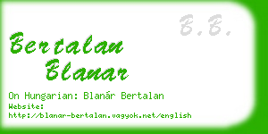 bertalan blanar business card