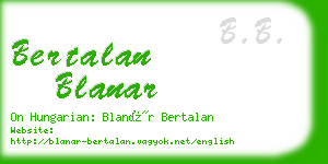 bertalan blanar business card